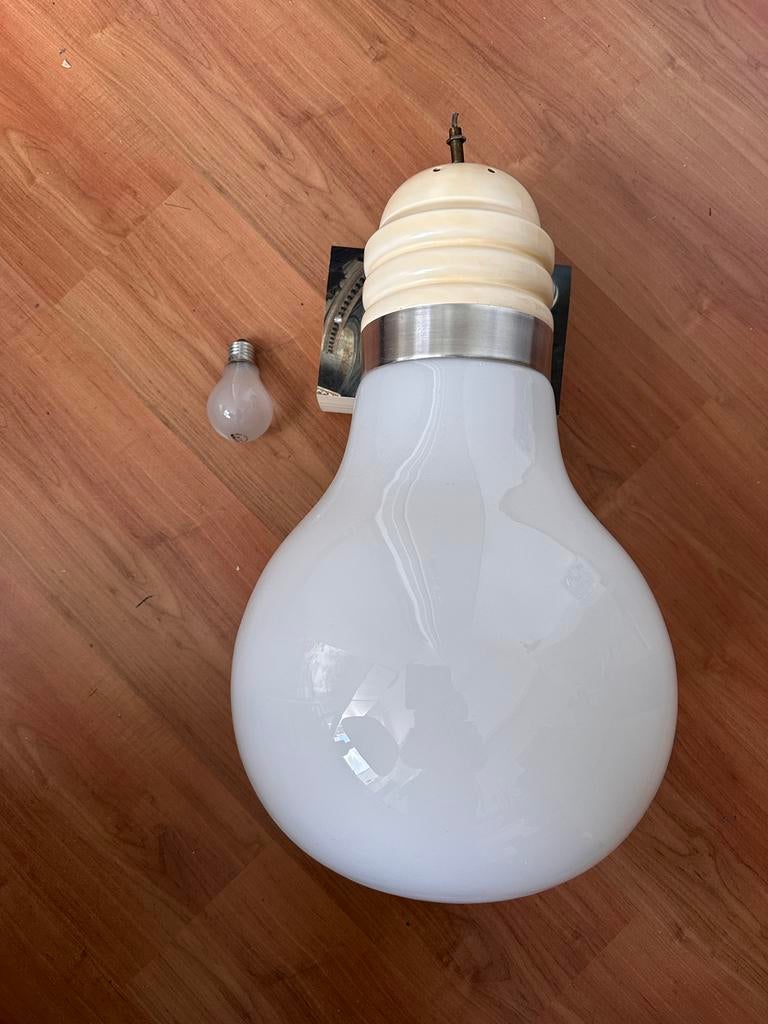 Gloeilamp hanglamp, pop art, space age, vintage, Ophalen, Gebruikt, E27 (groot), Overige typen