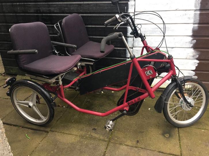 Electrisch Duofiets: PF Mobility Side by Side nieuwe accu !, Fietsen en Brommers, Fietsen | Driewielfietsen, Gebruikt, Ophalen of Verzenden