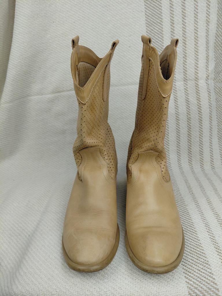 Beige Cowboylaarzen Dames - Stijlvol & Comfortabel, Beige, Lage of Enkellaarzen, Ophalen of Verzenden, Onbekend