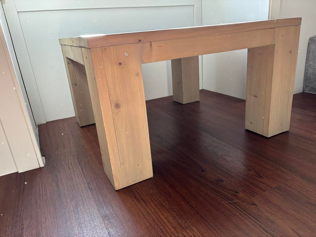 Salontafel steigerhout grey wash 78x78 cm, Ophalen, Gebruikt, Vierkant, 50 tot 100 cm