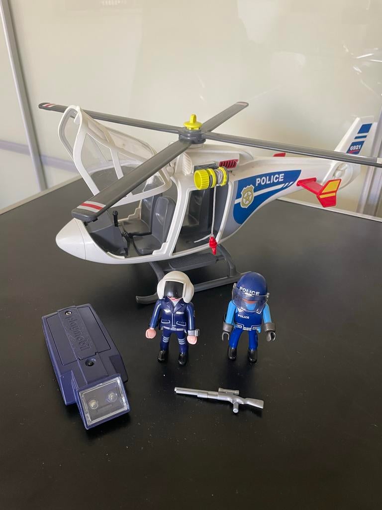 Playmobil set 6874/6921 politie helikopter met 2 agenten, Kinderen en Baby's, Speelgoed | Playmobil, Gebruikt, Complete set, Ophalen