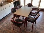Tafel met 9 stoelen - Ideaal voor kantine of kantoor, Huis en Inrichting, Gebruikt, Niet van toepassing, Metaal, Vijf, Zes of meer stoelen
