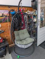 Comfortabele hangstoel met kussens, Huis en Inrichting, Stoelen, Gebruikt, Stof, Modern, Lounge, Zwart