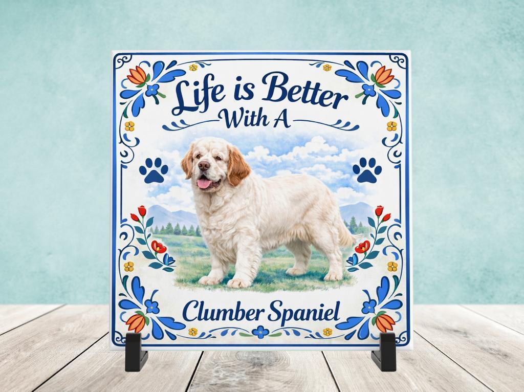 Life is Better With a Clumber Spaniel - Tegel, Verzenden, Nieuw