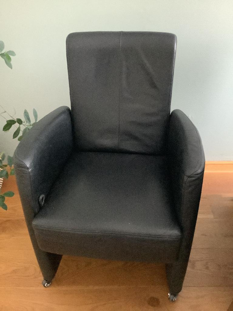 Lederen kamerstoelen, Ophalen, Gebruikt, Zwart, Leer