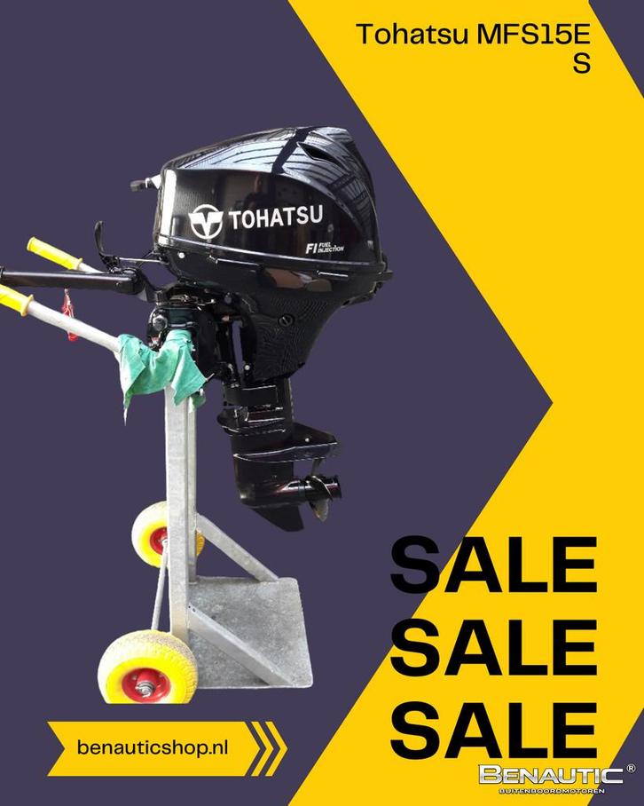 Direct leverbaar! Nieuwe Tohatsu MFS15E S 15pk kortstaart kn, Watersport en Boten, Buiten- en Binnenboordmotoren, Nieuw