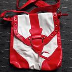 Retro schoudertas  rood wit, Ophalen of Verzenden, Zo goed als nieuw, Rood