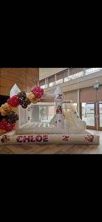 Groot Wit Springkasteel met Glijbaan en Ballenbak, Ophalen, Zo goed als nieuw, Overige