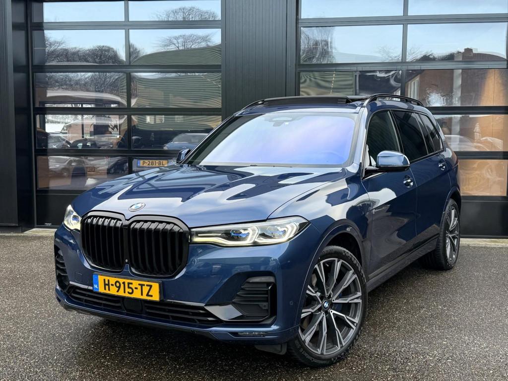 BMW X7 XDrive40i Individual Laser SkyLounge 7-Persoons, Auto's, BMW, Automaat, Gebruikt, Blauw, 7 stoelen