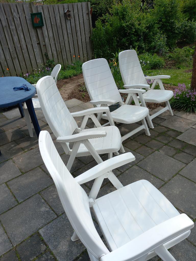 tuinstoelen, Ophalen, Gebruikt, Kunststof, Inklapbaar