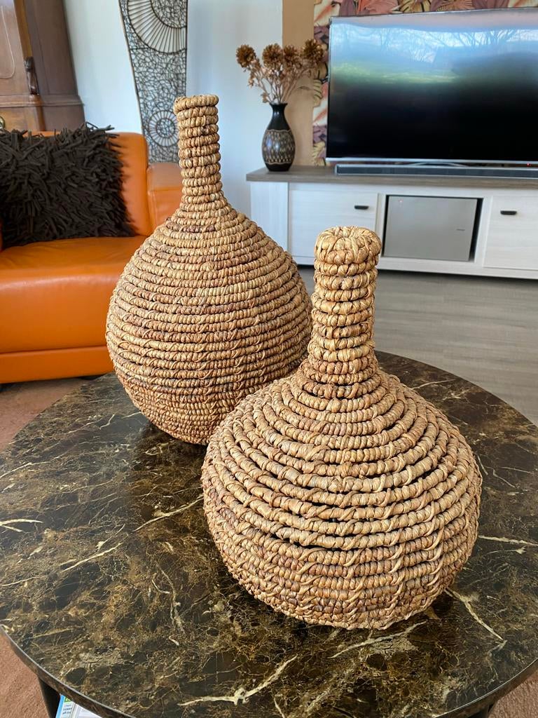 Set van Twee Rieten  Decoratie materiaal, Huis en Inrichting, Woonaccessoires | Vazen, Overige materialen, Gebruikt, Overige kleuren