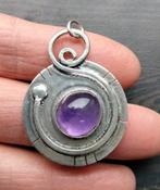 Amethyst kettinghanger, Verzenden, Nieuw, Paars, Zilver