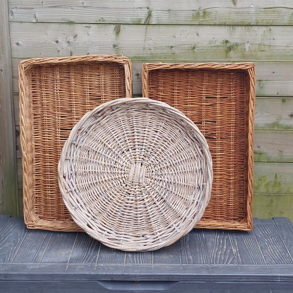 3 rotan manden, Ophalen, Rond, Riet