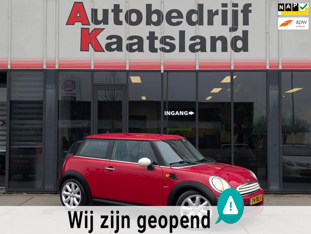 Mini Mini 1.6 One MINIMALIST Business Line Airco - Nieuwe Ap, Auto's, Mini, Voorwielaandrijving, Euro 5, Stof, Zwart