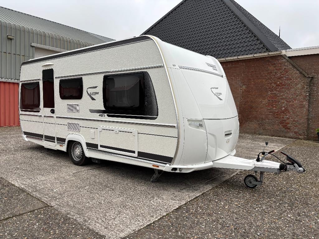 FENDT SAPHIR 465 TG 2019 - MOVER - Enkele bedden - Voortent, Caravans en Kamperen, Caravans, 2 aparte bedden, Rondzit, Ringverwarming