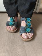 Rieker leren muiltjes 40 boho Ibiza slipers met hak, Kleding | Dames, Schoenen, Blauw, Zo goed als nieuw, Rieker, Sandalen of Muiltjes