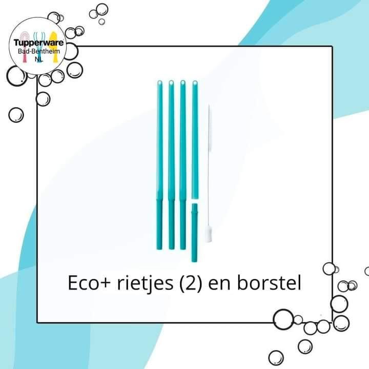 Tupperware eco rietjes en ragertje, nieuw, Huis en Inrichting, Keuken | Tupperware, Nieuw, Overige typen, Blauw, Ophalen of Verzenden