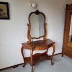 Antieke mahonie kaptafel met spiegel, Ophalen of Verzenden