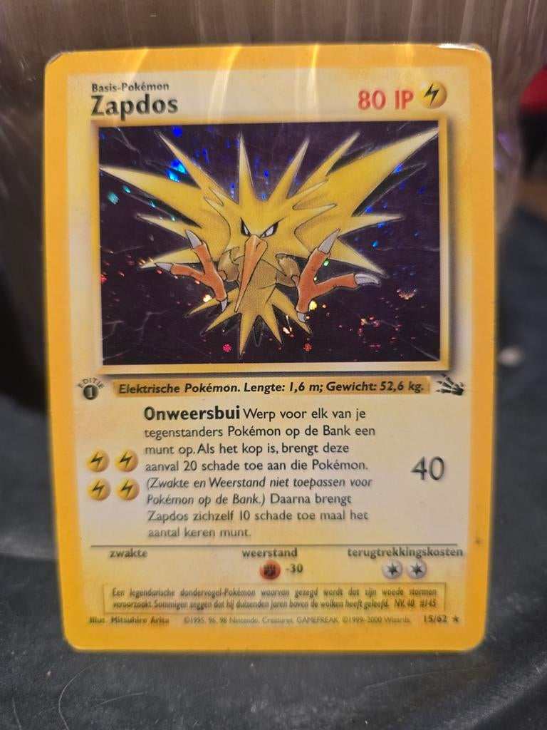 Pokémon kaart Zapdos 15/62, Ophalen of Verzenden