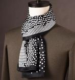 Zwart wit geblokte zijde heren sjaal (kravat sjieke das), Verzenden, Nieuw, Overige maten, Sjaal