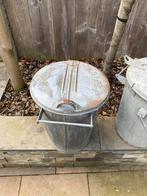 Vintage Zinken Vuilnisemmer, Ophalen, Gebruikt, Overige materialen, Buiten
