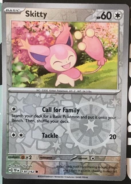 Pokemon - Skitty (TEF 130) - Reverse holo.., Ophalen of Verzenden, Nieuw, Losse kaart, Foil