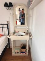 Vintage toilet tafel met spiegel - Goede staat, Gebruikt, 100 tot 150 cm, Hout, 50 tot 100 cm