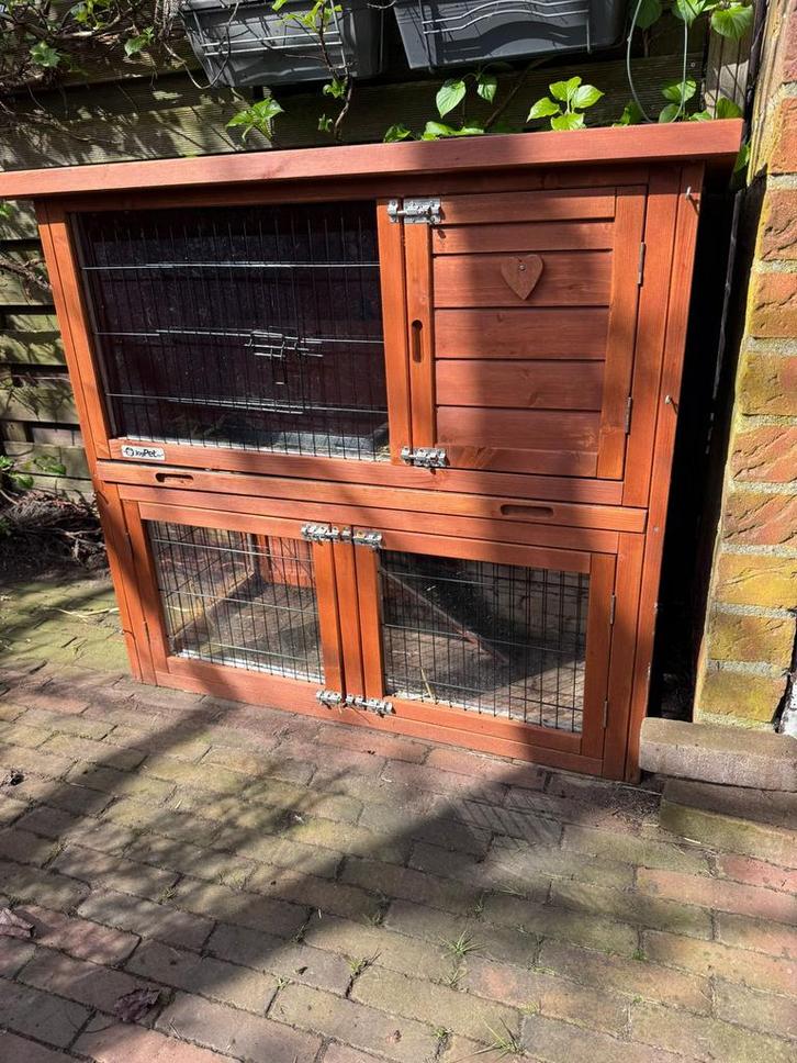 Konijnenkooi, roodbruin, antiknaag, 104x52x92cm, Dieren en Toebehoren, Knaagdieren en Konijnen | Hokken en Kooien, Zo goed als nieuw