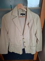 Crème leren jasje maat S, Fashion, Beige, Ophalen of Verzenden, Maat 36 (S)