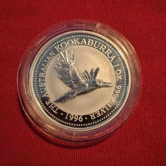 Kookaburra zilveren munt 1 Oz 1996 oplage 170.105, Postzegels en Munten, Munten | Oceanië, Zilver, Ophalen of Verzenden