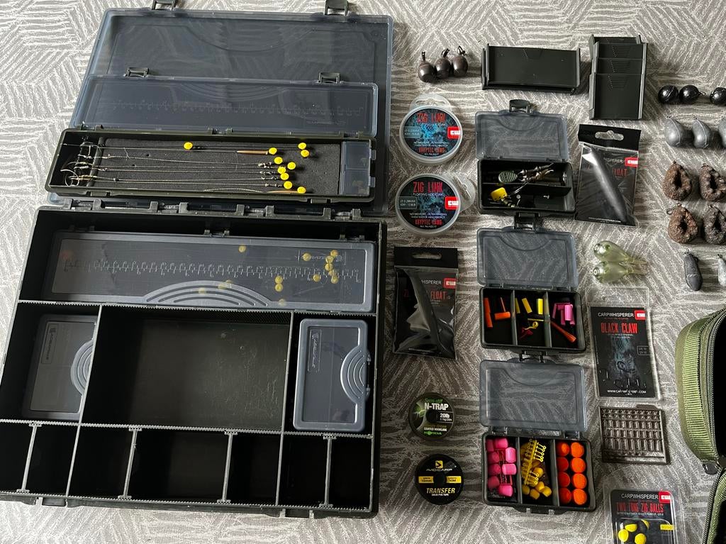 2x Strategy carp opbergboxen gevuld met karper materialen, Ophalen, Gebruikt, Overige typen