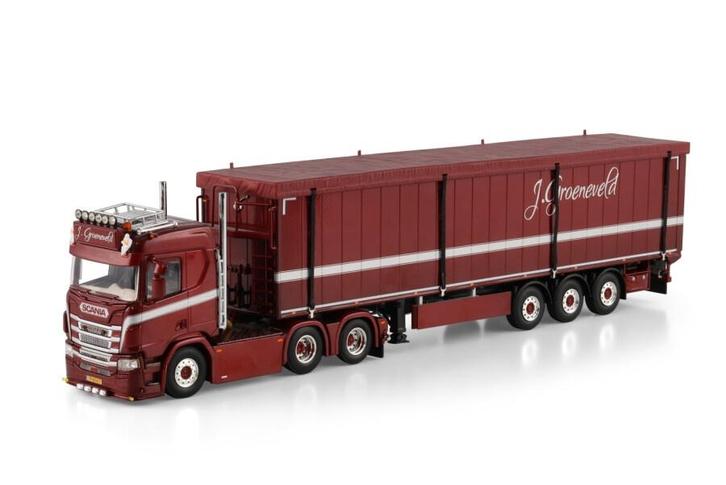WSI SCANIA R NORMAL  6X2 VOLUME TRAILER  J. GROENEVELD, Hobby en Vrije tijd, Modelauto's | 1:50, Nieuw, Bus of Vrachtwagen, Wsi