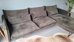 Grote hoekbank met chaise longue - Groen velours, Huis en Inrichting, Ophalen, 250 tot 300 cm, Gebruikt, Modern, Industrieel