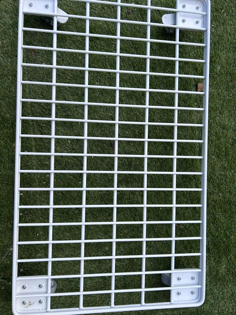 IKEA INVALLNING Roltafel - Wit metaal, Gebruikt, Metaal of Aluminium, 55 tot 75 cm, Rechthoekig