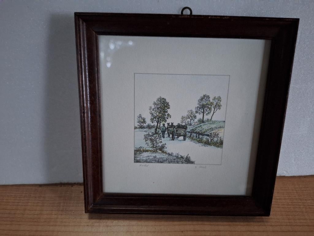 schilderij herfst litho, Ophalen of Verzenden