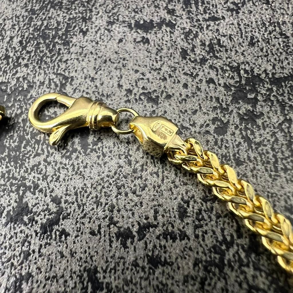 14 karaats gouden armband vossenstaart schakel, Ophalen of Verzenden, Zo goed als nieuw, Goud