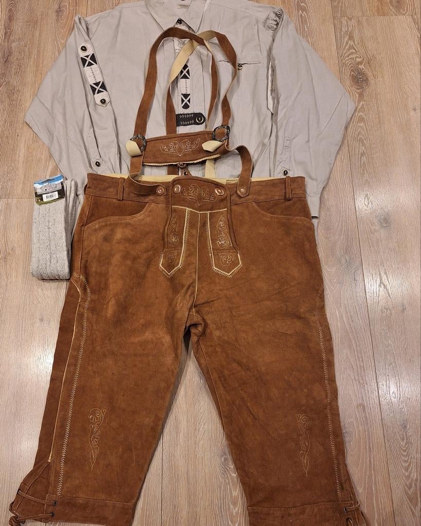 Lederhose 62 Trachten overhemd kousen oktoberfeest, Ophalen, Zo goed als nieuw, Overige maten