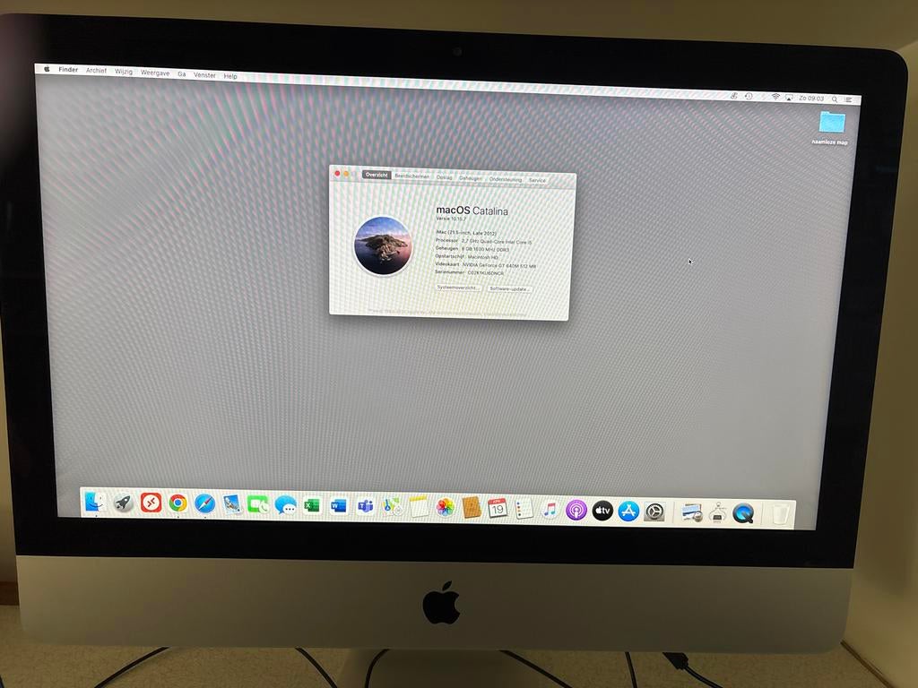 iMac 21,5 inch eind 2012 - macOS Catalina, 8GB RAM, Computers en Software, Apple Desktops, Ophalen, Gebruikt, 2 tot 3 Ghz, IMac