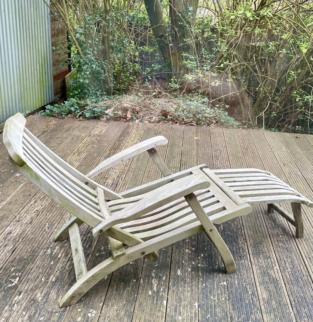 Gloster Bristol deckchair tuinstoel, Tuin en Terras, Ophalen, Gebruikt, Hout, Inklapbaar