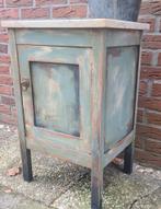 Brocante vintage antiek nachtkastje halkastje marmer, Ophalen, Minder dan 45 cm, 55 tot 70 cm, Zo goed als nieuw