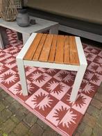 Biarritz bijzettafel aluminium/teak zand 50x50x45cm, Ophalen of Verzenden, Nieuw, Vierkant, Aluminium