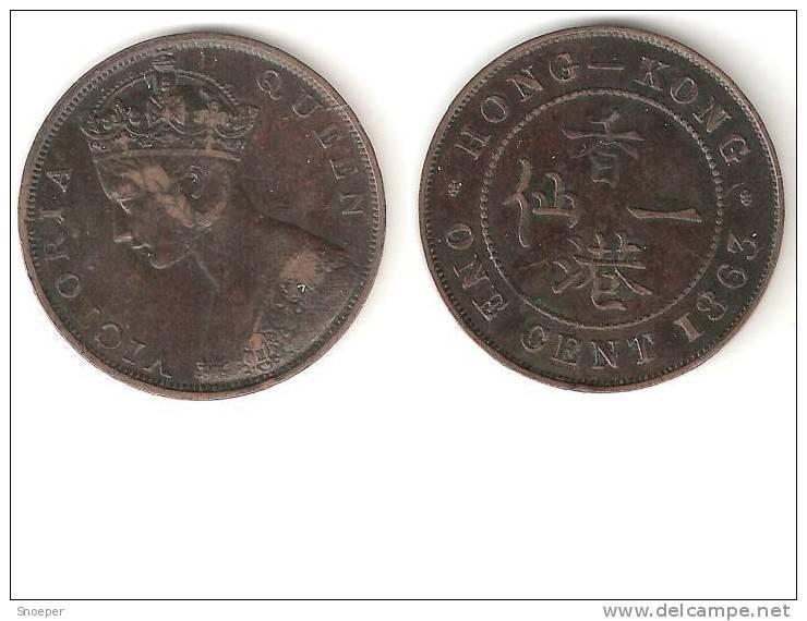 hong kong 1 cent 1863 km 4.1 vf+, Verzenden, Midden-Oosten, Losse munt