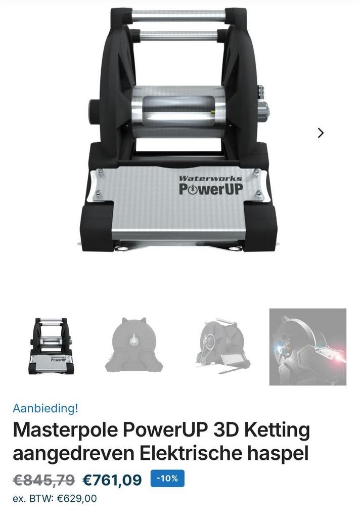Masterpole PowerUP 3D Ketting aangedreven Elektrische haspel, Tuin en Terras, Buitenkranen, Nieuw, Ophalen