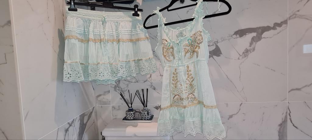 Gado Gado  rokje met top maat m, Ophalen of Verzenden, Zo goed als nieuw, Zwart, Korte mouw