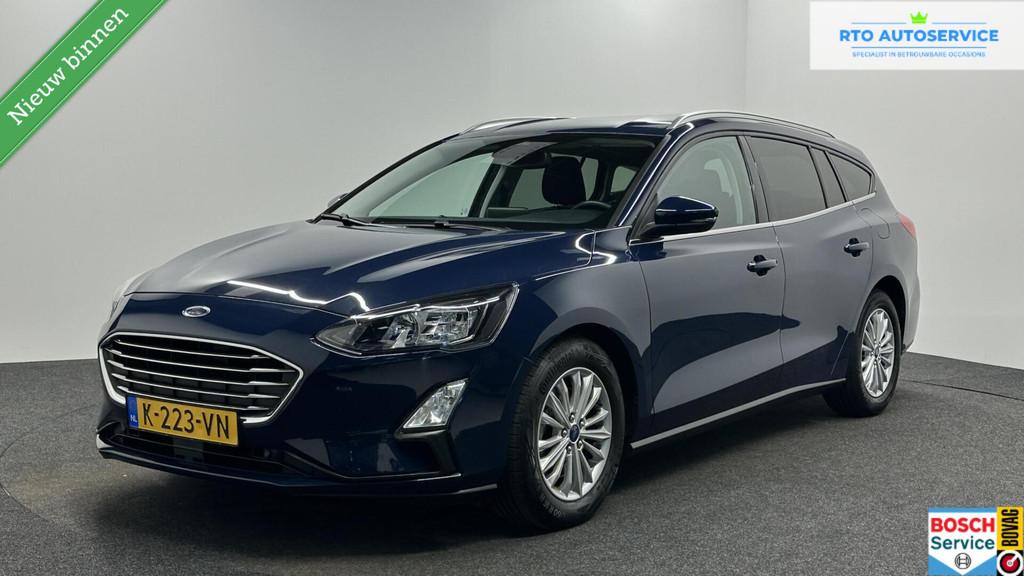 Ford Focus Wagon 1.0 EcoBoost Hybrid Titanium X Business CAR, Stof, Gebruikt, Met garantie (alle), Blauw