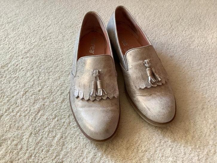 Mooie leer instappers/ ballerina's / schoenen Durea, 5(38)., Kleding | Dames, Schoenen, Nieuw, Instappers, Grijs, Ophalen of Verzenden