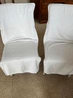 2x Crème/Wit Stoelhoezen 130x55x18cm) Badstof, Ophalen of Verzenden, Gebruikt