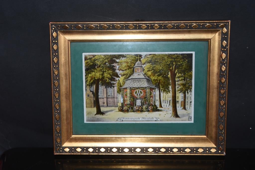 Genadekapel Kevelaer in oude lijst Maagd Maria, Antiek en Kunst, Antiek | Religie, Verzenden