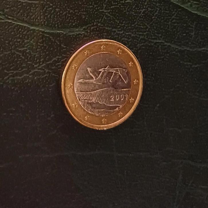 1 Euro munt Finland 2001 - Zeldzame zwaan, Postzegels en Munten, Munten | Europa | Euromunten, Losse munt, 1 euro, Finland, Ophalen of Verzenden