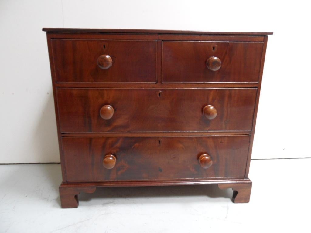 Antieke mahoniehouten ladekast  commode, Gebruikt, 3 of 4 laden, Minder dan 100 cm, 25 tot 50 cm